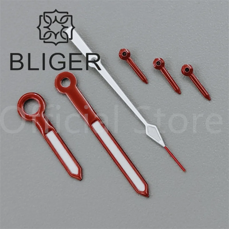BLIGER Watch Hands Fit VK63 Silver Yellow Gold Rose Red Quartz Movement Green Luminous 6PCS/Set