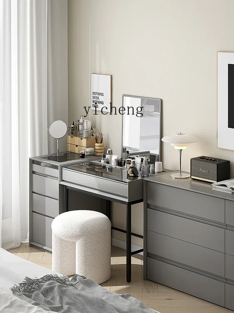 TQH Italian minimalist dressing table, solid wood dressing table, bedroom modern minimalist storage cabinet dressing table