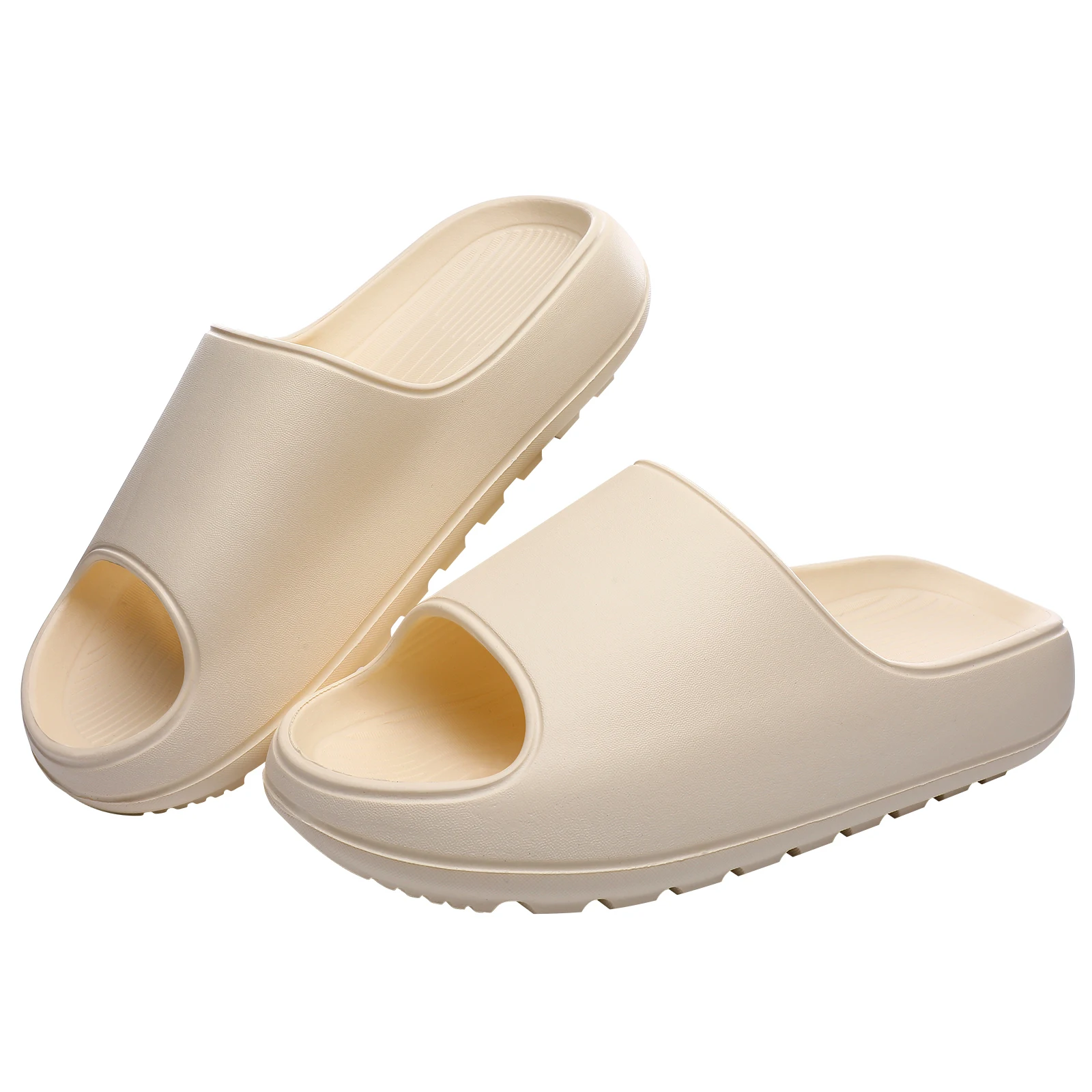 Eyriphy Men Flat Sandals Platform Cloud Beach Shoes Open Toe Breathable Slippers Non-Slips Slides Couple Soft Comfy House Shoes