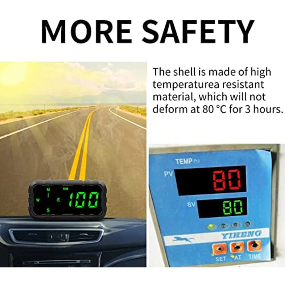 HUD Speedometer Odometer Compass Head Up Display GPS Digital Display Big Fonts Univsersal for All Cars Vehicles