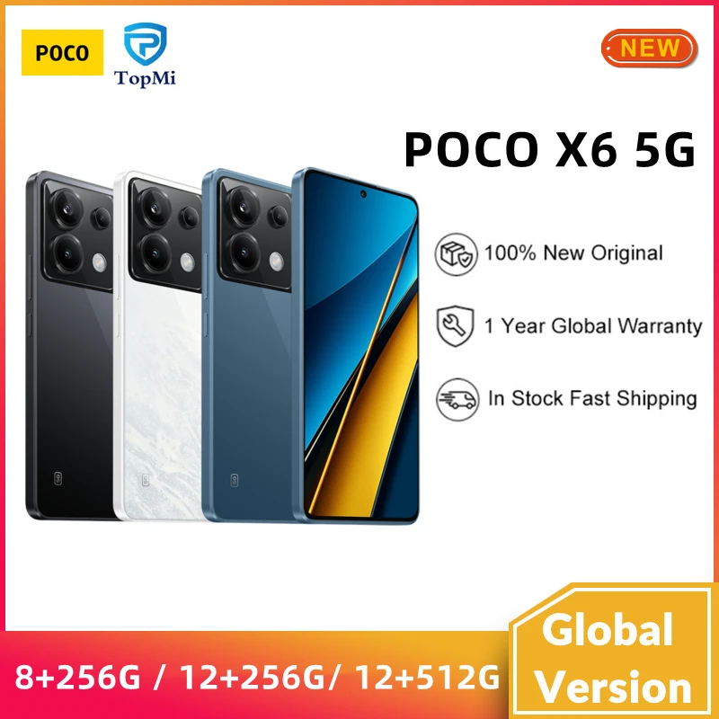 Poco x6 5g Löwenmaul 7s gen 2 nfc 6.67 "120hz flow amoled display 5100mah 67w turbo laden 64mp kamera globale version pocox6