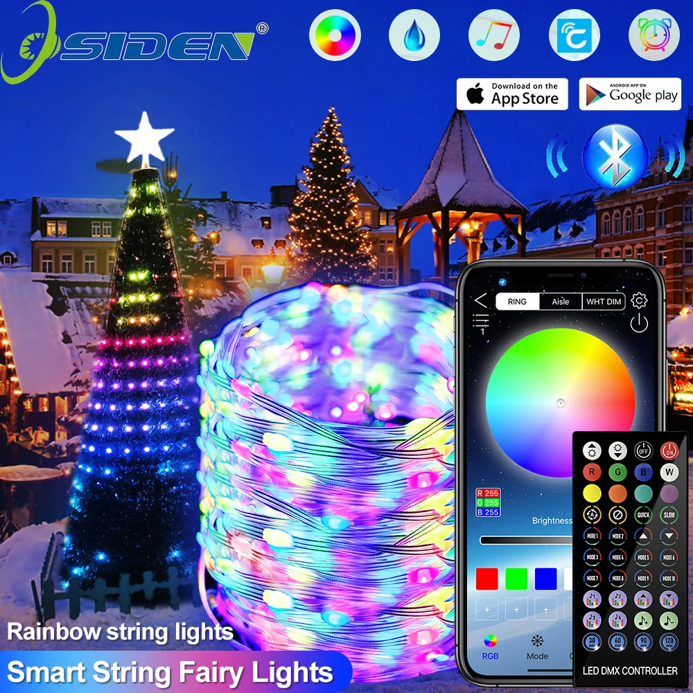 LED Fairy Light Smart Bluetooth App Control Garland Waterproof Outdoor String Lights For Christmas/Holiday/Party/Birthday Decor