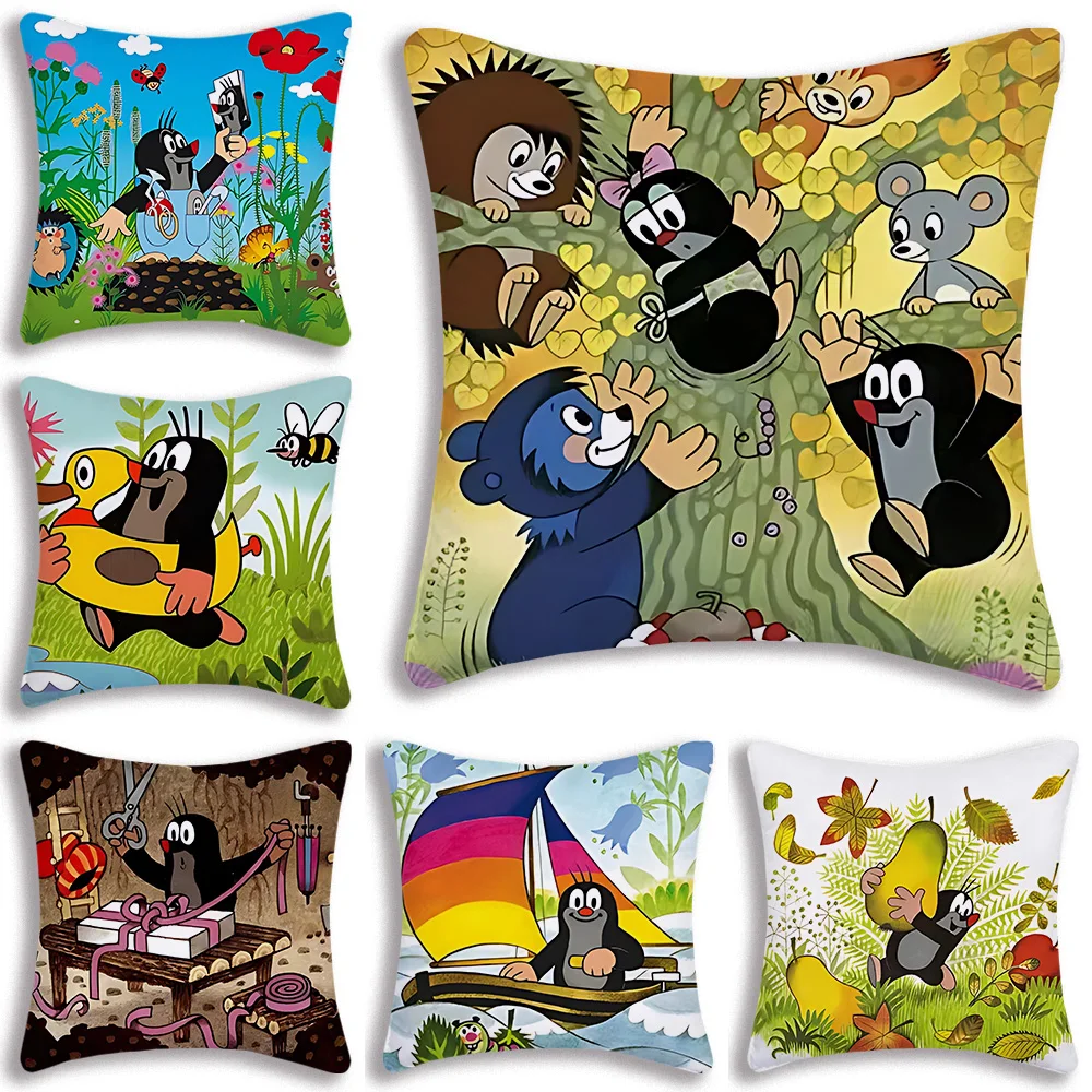 

Cartoon K-Krteks Kawaii Pillow Covers Cartoon Sofa Decorative Home Double-sided Printing Short Plush Cute Cushion Cover