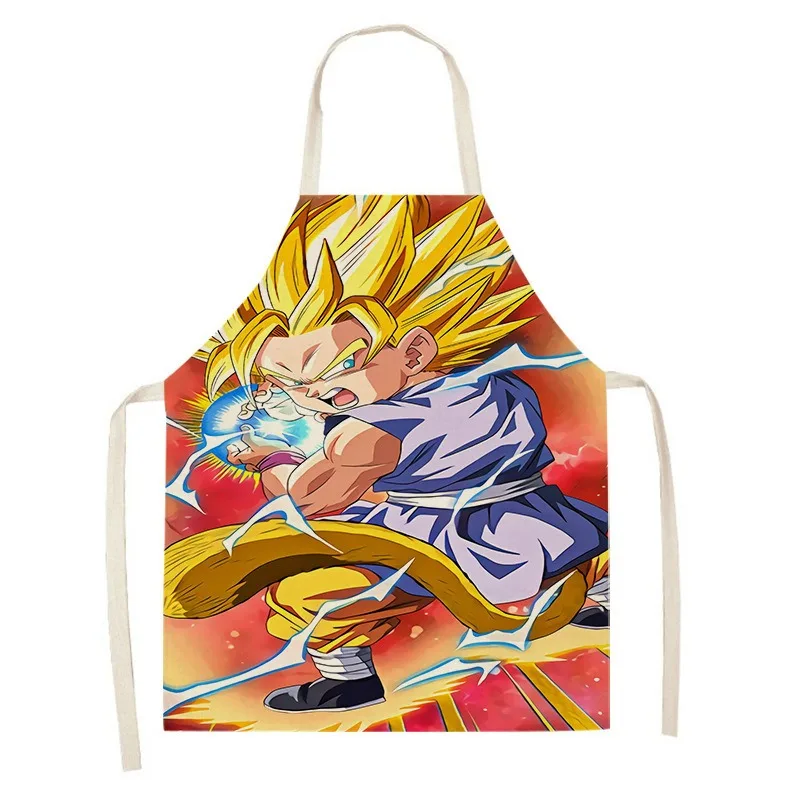 Dragon Ball Son Goku Cotton Canvas Fashion Men and Women Waterproof Grill Apron Breathable Kitchen Bar Shop Cafes Apron Gifts