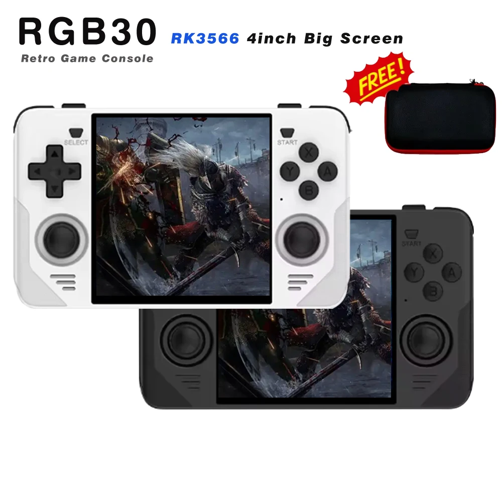 NEW RGB30 Retro Pocket 720*720 4 Inch Ips Screen Built-in WIFI RK3566 Open-Source Handheld Game Console Children's Gifts