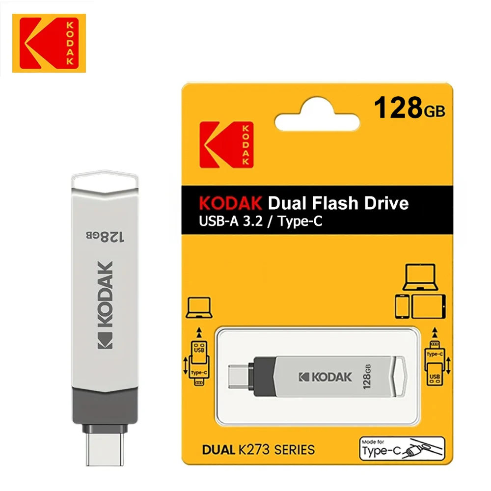 

Высокоскоростной двойной USB-флешка Kodak USB3.2 Type C Pendrive 256 ГБ 128 ГБ 32 ГБ Usb Memoria для смартфона, ноутбука