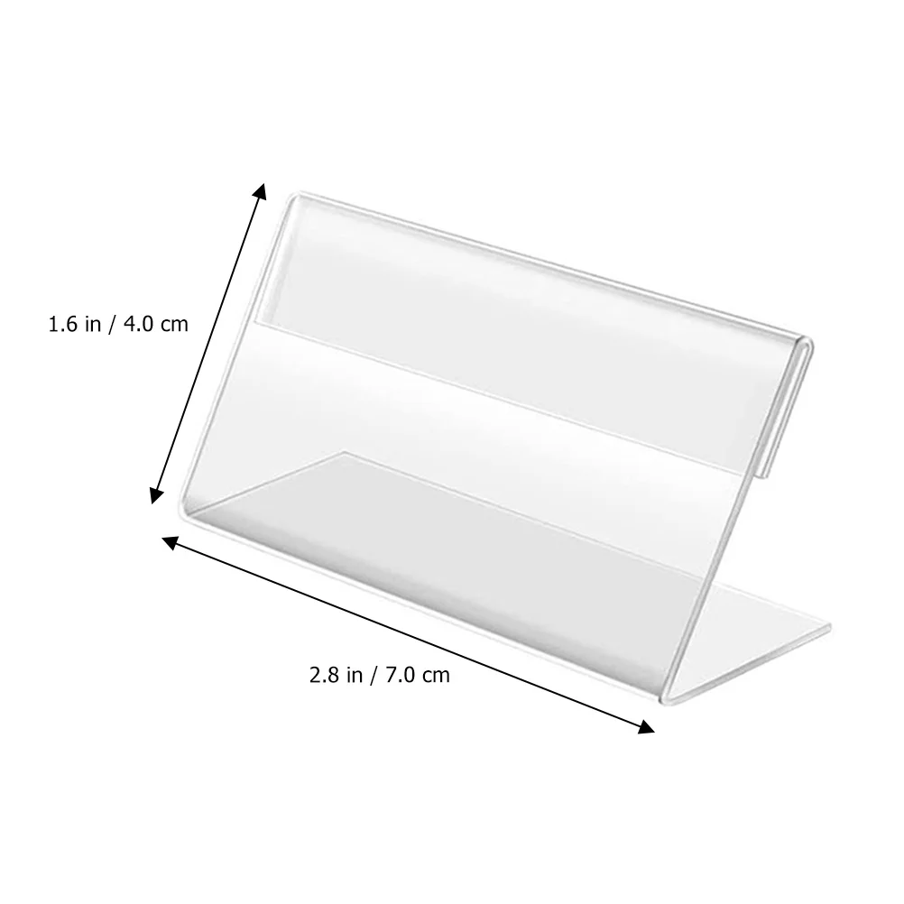 

20Pcs Mini Desktop Sign Holder Acrylic Price Tag Display Stand Business Card Rack for Price Display
