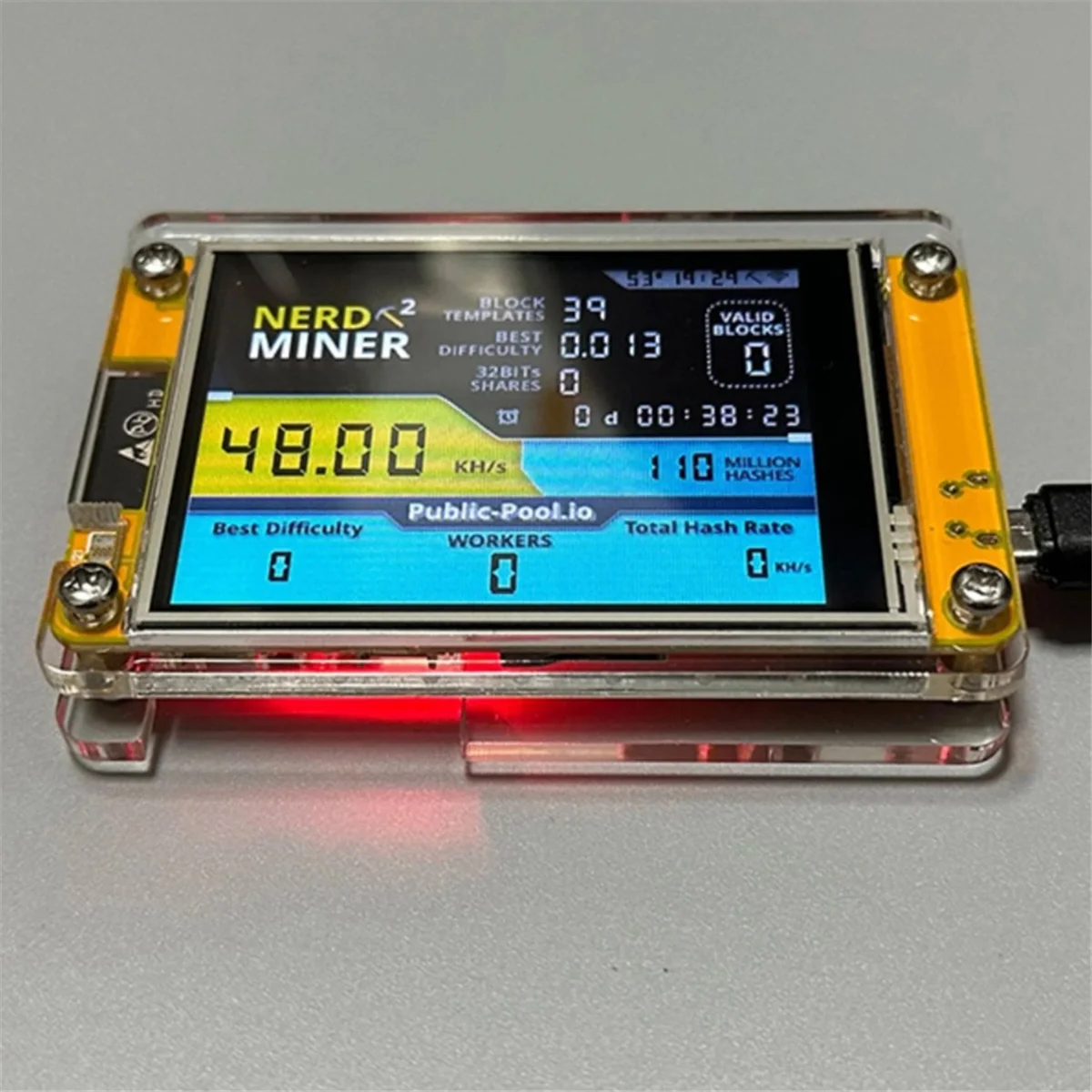 Nerdminer V2 2.8 Inch Display Btc Solo Loterij Nerd Mijnwerker 56kh/S Crypto Bitcoin Mijnbouw Machine