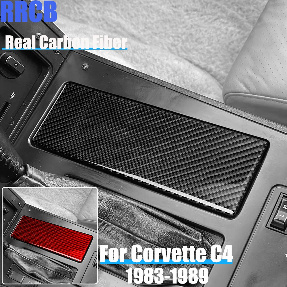 

Автомобильные аксессуары из настоящего углеродного волокна, панель хранения передач, мягкая наклейка на крышку для Corvette C4 1983 1984 1985 1986 1987 1988 1989