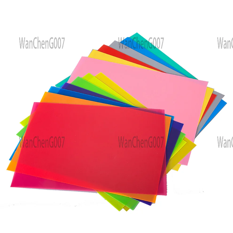 Polycarbonate PC PET PP Frosted Plastic Thin Board, Vivid Colors, Semi Transparent, Colorful Sheet, 210x297mm, 2 Pcs, 5Pcs