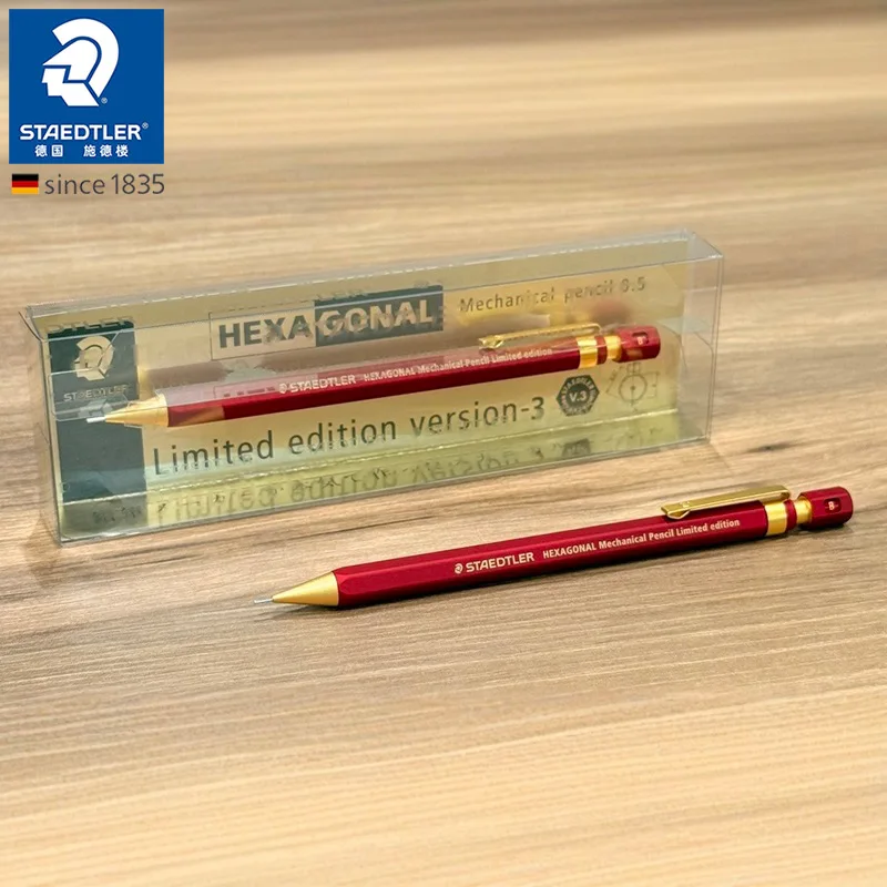 

Немецкая шестиугольная планка STAEDTLER 925, бордовый, красный, ограниченный выпуск, металлическая автоматическая ручка 0,5 мм