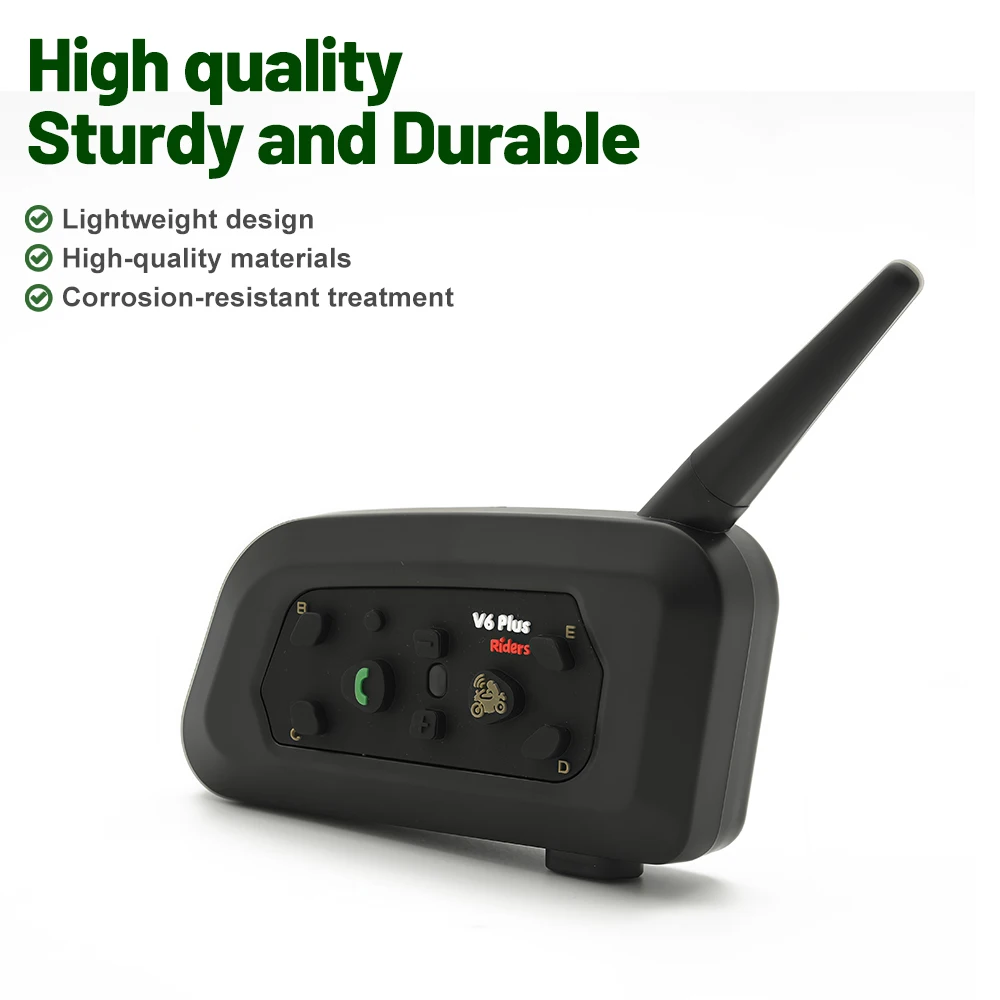 V6 PLUS Motorcycle Bluetooth Helmet Headset Intercom 850mAh MOTO Communicator 800m Interphone for 6 Riders IP65 Waterproof