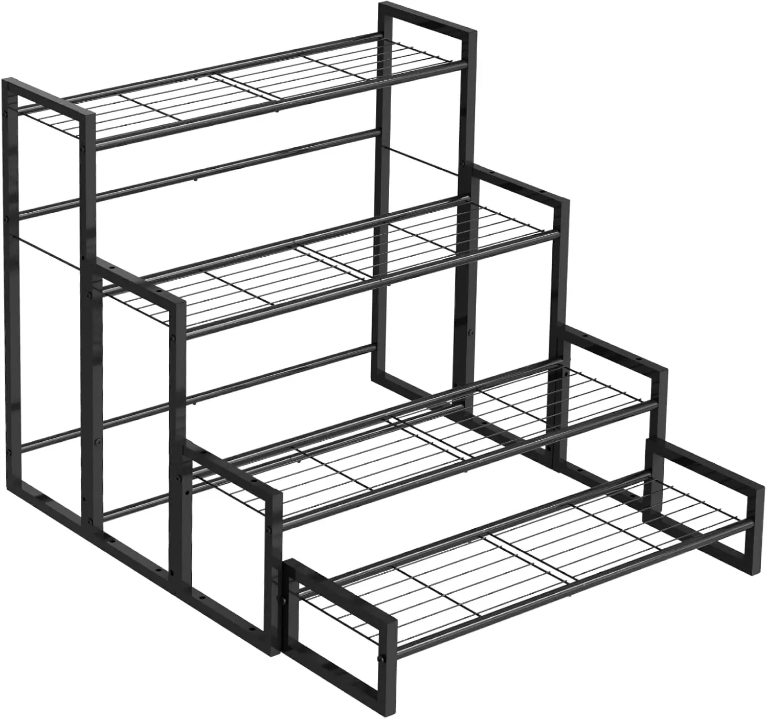 Plant Stand, 4 Tier Stackable Tiered Plant Stand, Scalable Heavy Duty Tall Plant Shelf for Indoor Outdoor, Garden, Display Shelv