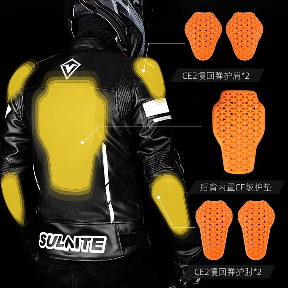 PU Leather Motorcycle Jacket Men Motocross Jacket Moto Riding Racing Jacket With Removeable Linner For 4 Season S-4XL