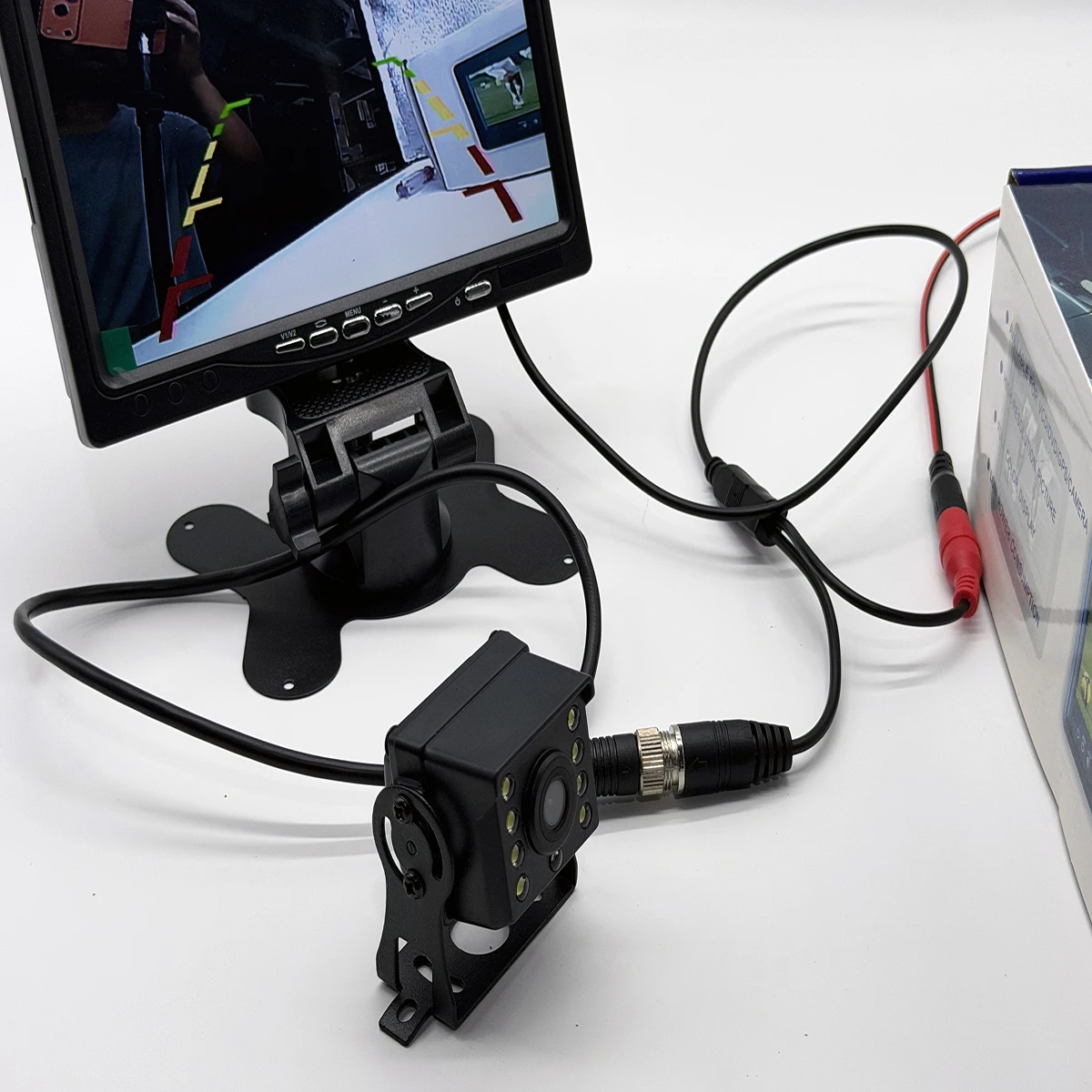 JISUIDReversing camera 12V24V high-definition night vision CCD infrared 8-lamp cargo camera waterproof and anti-knock car image. - view 5