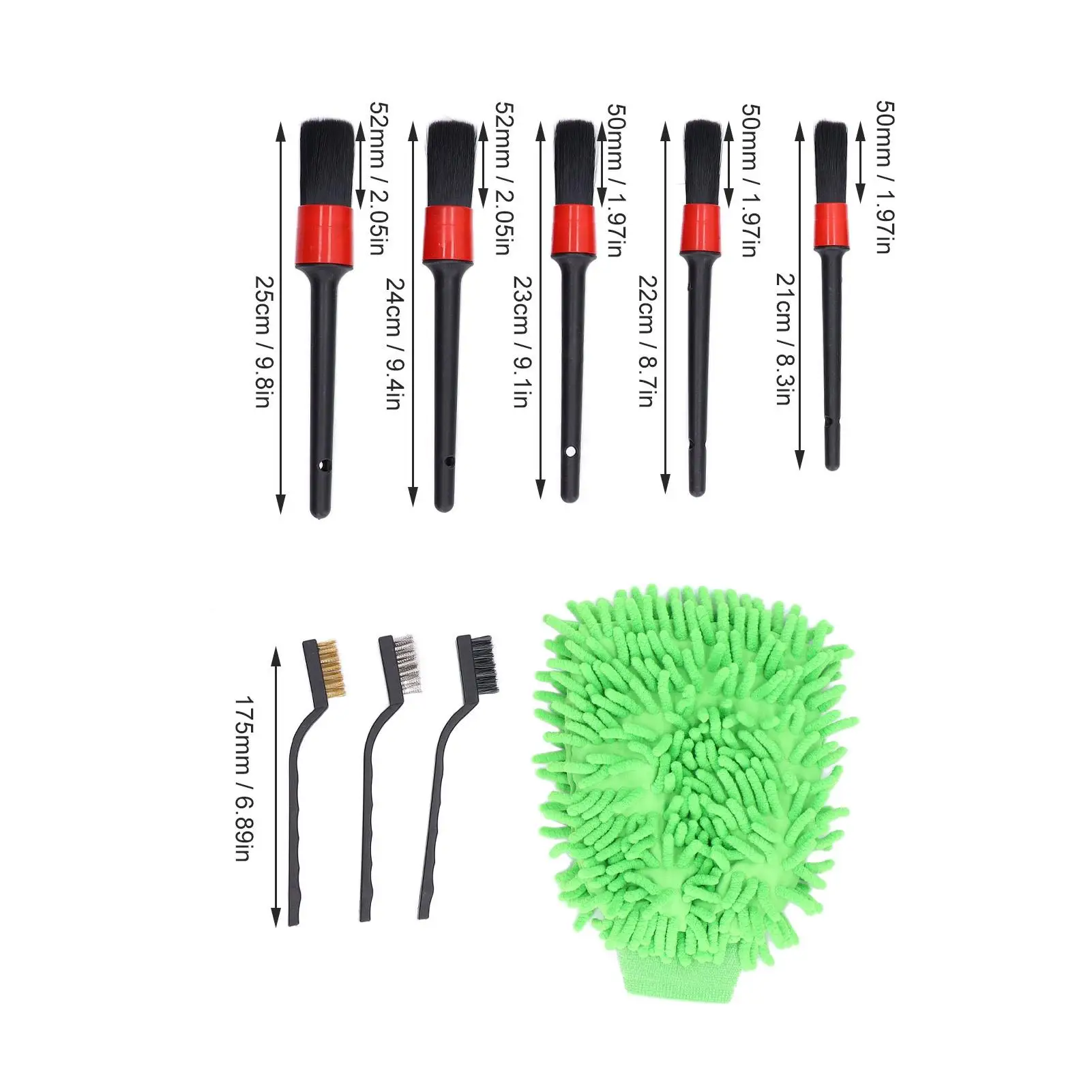 Carro Detailing Brush Set, Roda, Interior, Exterior, Ferramentas de limpeza, Auto Care, Manutenção de couro, 9Pcs