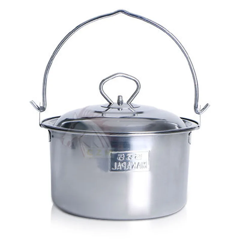 

Stainless Steel Hanging Tableware Cookware Set Tourism Cauldron Outdoor Cooking Pot Frying Pan Picnic Kitchen Hiking Trekking