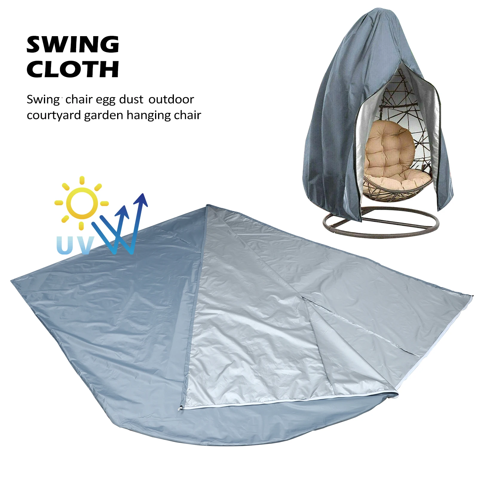 

Swing Cover Dust Protector Waterproof Garden Chair Tent Outdoor Grey Baby 210D Oxford Cloth Durable Non Fading Practical Home