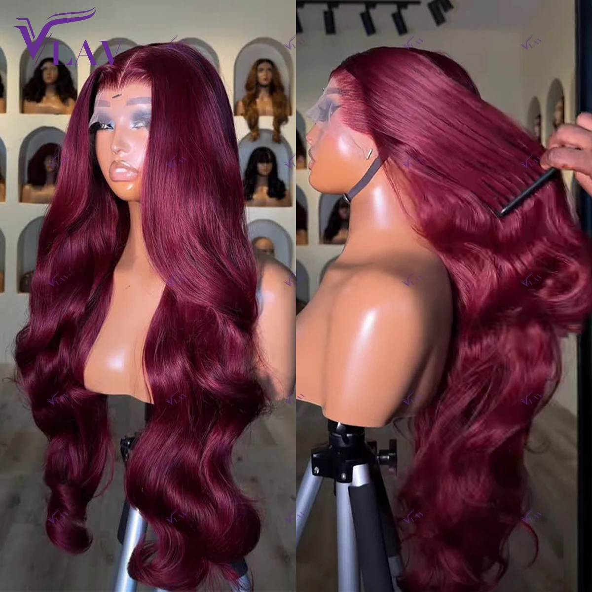 99J Color Body Wave 4x4 Closure Wigs Brazilian Wigs Genuine Human Hair 13×6 Frontal Wig HD Transparent Lace Glueless Human Hair