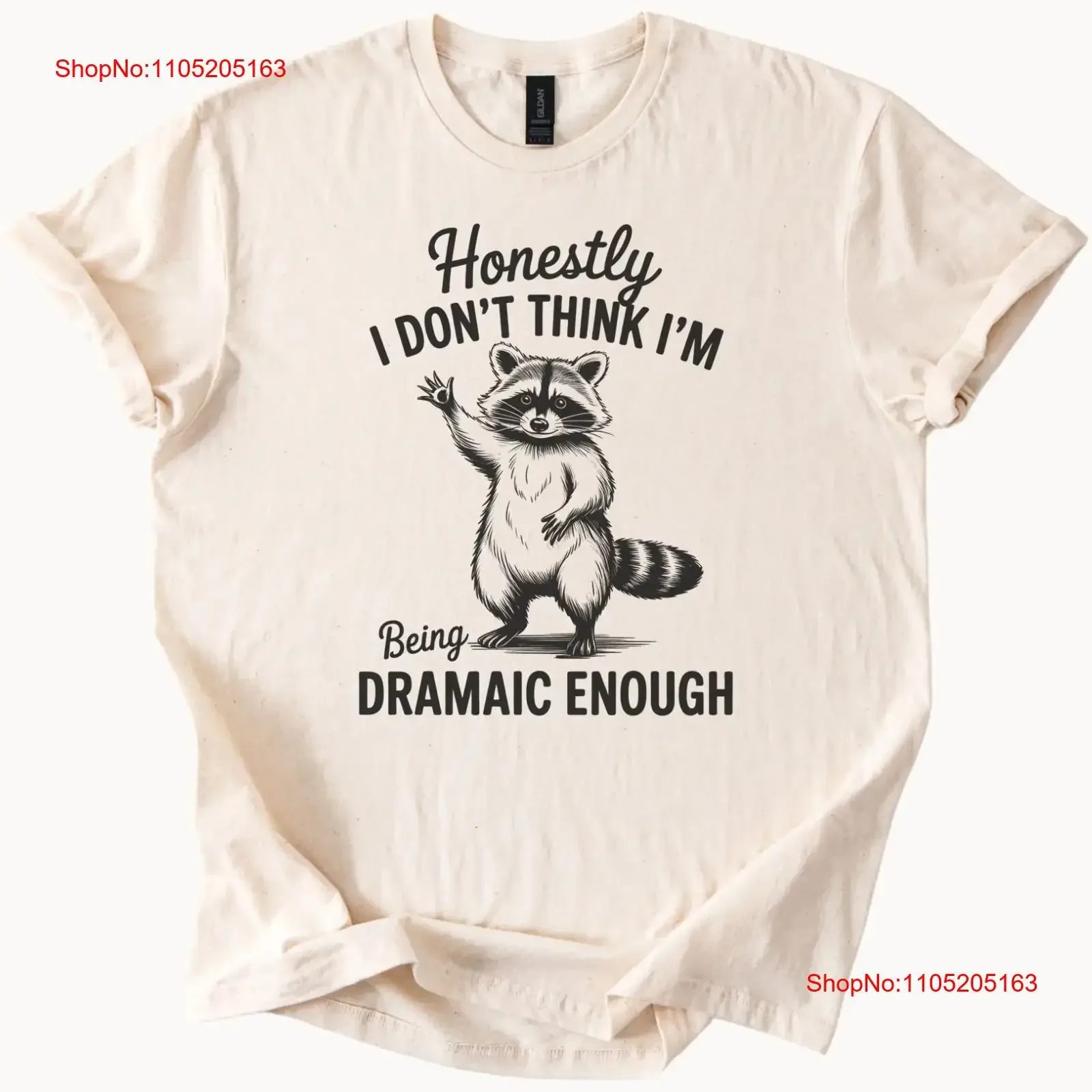T-shirt drôle de raton laveur honnête, je ne pense pas, je suis drammé, assez vintage, vêtements de créateurs délavés, graphique confortable pour homme