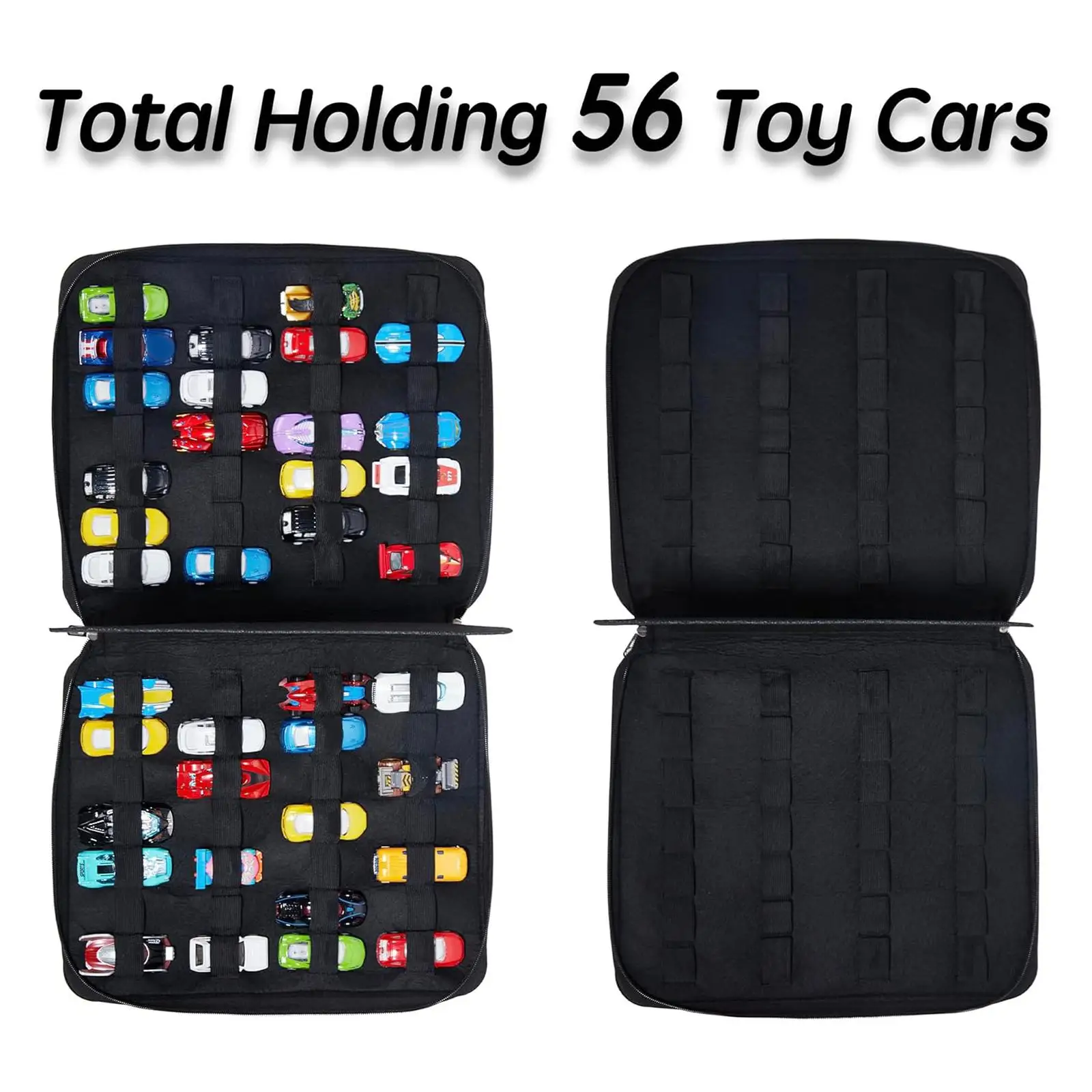 Portable Felt Toy Car Carrying Case 52 Slot Organizer Storage Tote for Mini Cars and Model Collections