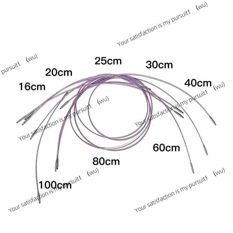 8Pcs/Set Interchangeable Circular Knitting Needle Connecting Line Rotating Accessory Rope 16/20/25/30/40/60/80/100cm Rubber Wire