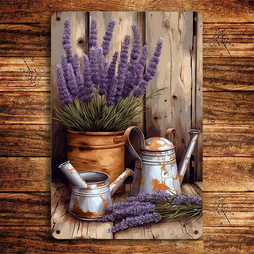 

1PC Lavender Bouquet Iron Wall Decoration Metal Flower Poster Suitable for Home and Office Decoration Durable Ideal Gift