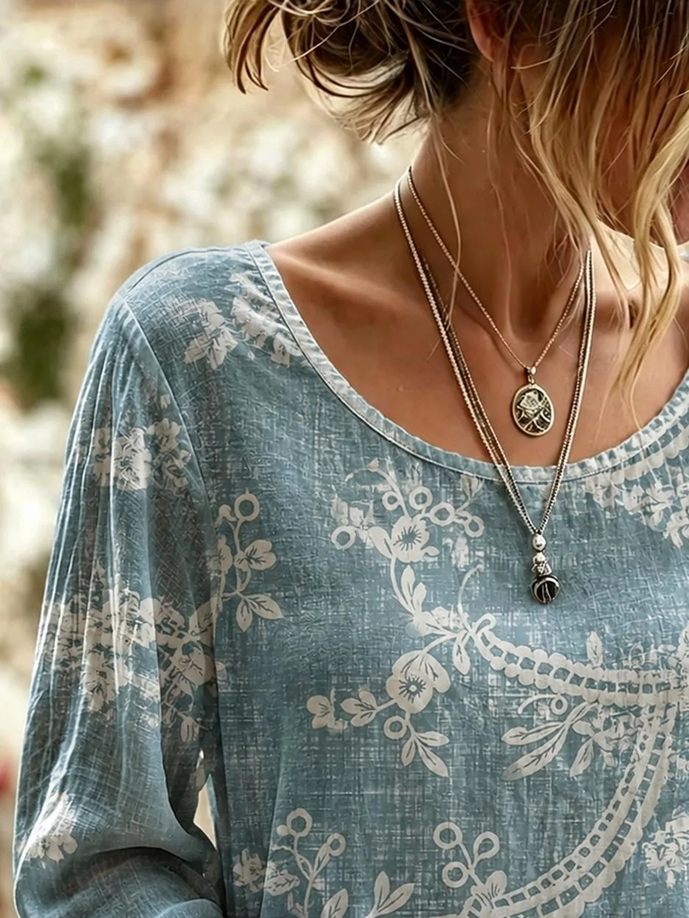 Women Plus Size Blouse 3D Floral Print Long Sleeve Loose Fit Casual Boho Tunic Top