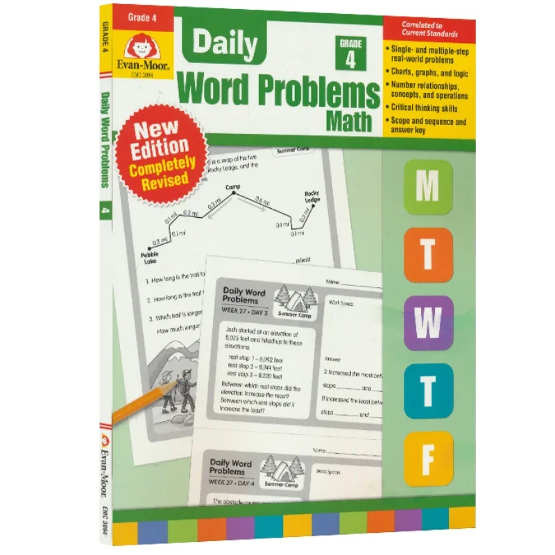 Evan-Moor Daily Word Problems, Grade 4 Workbook,aged 8 9 10 11, English book 9781629388588
