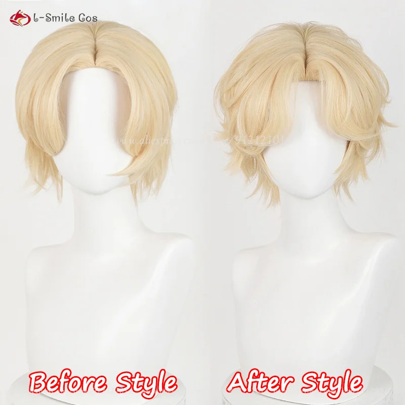 Luka Wig Anime Cosplay Wig 30cm Short Milk Blonde Medium Unisex Hair Heat Resiatant Synthetic Hair Halloween + Wig Cap