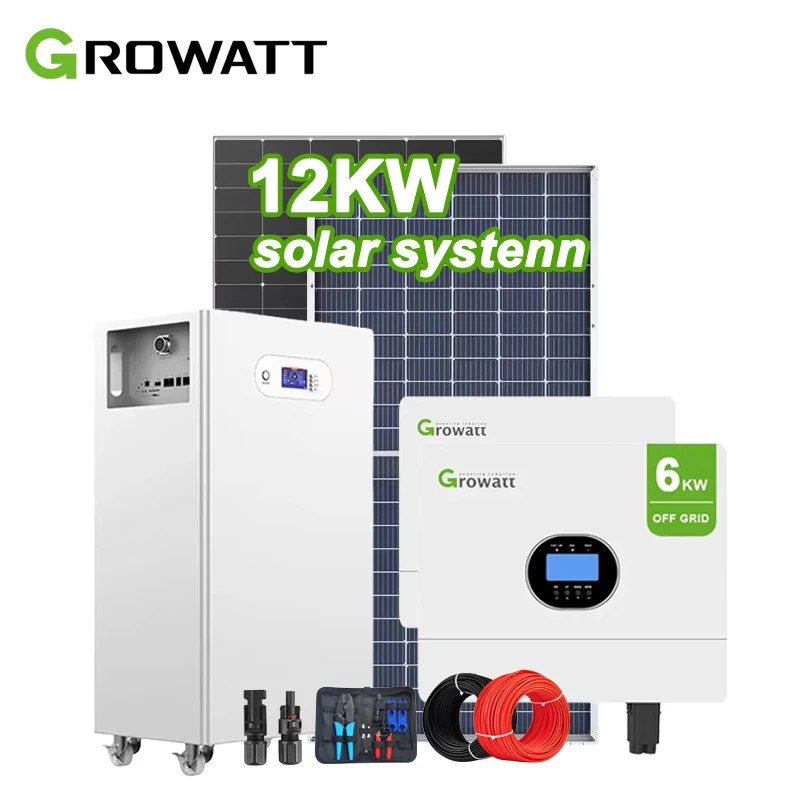 Home Energy Solar System off Grid 6kw 12kw Solar Panels House Roof Mount 12kwh Lithium Battery Systems