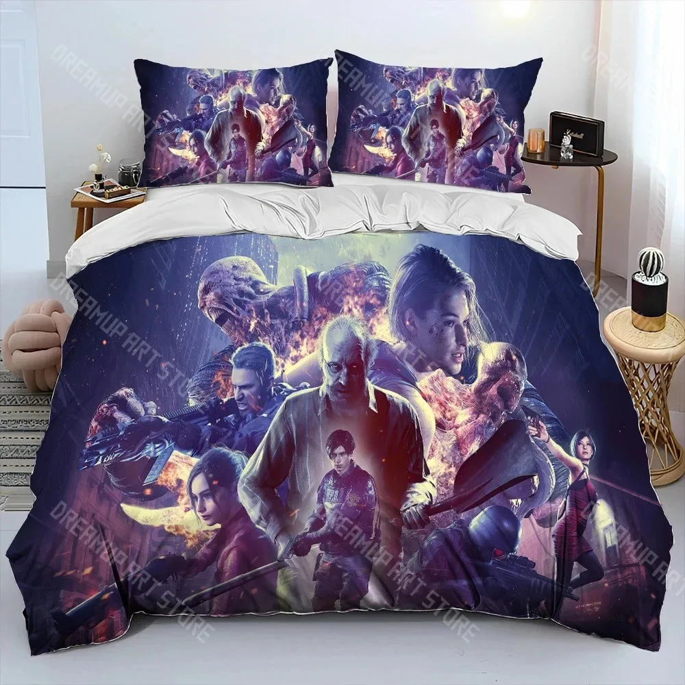 3D Printed R-Resident Game Evil Bedding Set for Boys Girls Duvet Cover Pillowcase Twin Queen King Full Single Double Sizes