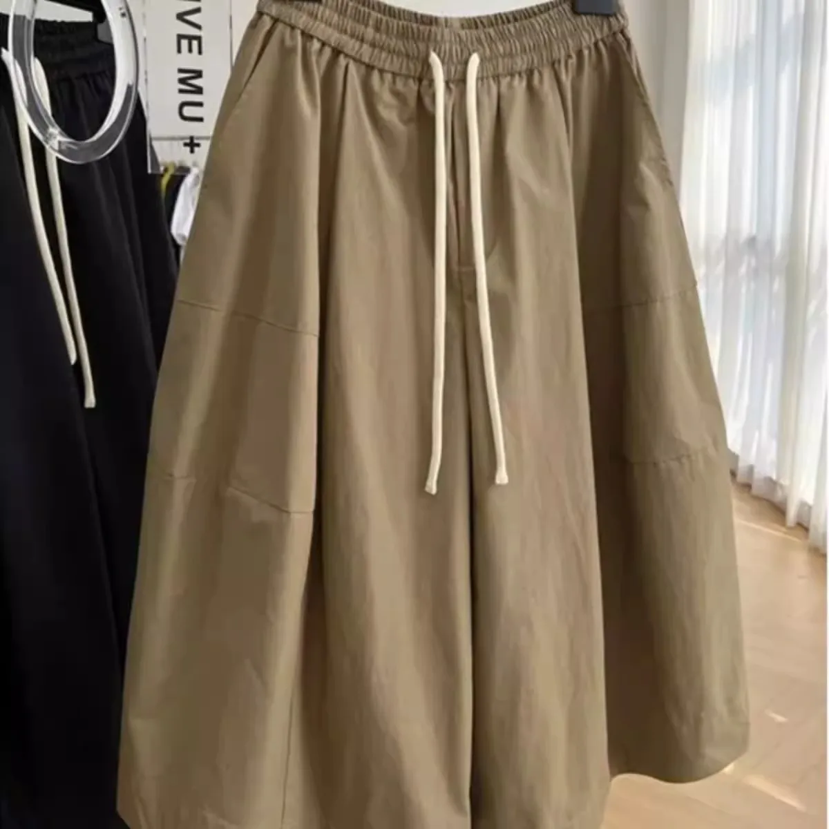 Summer plus Size Men's Casual Wide Leg Shorts Loose Comfortable Polyester Fiber Soft And Comfortable Regular Fit Leisure Pants