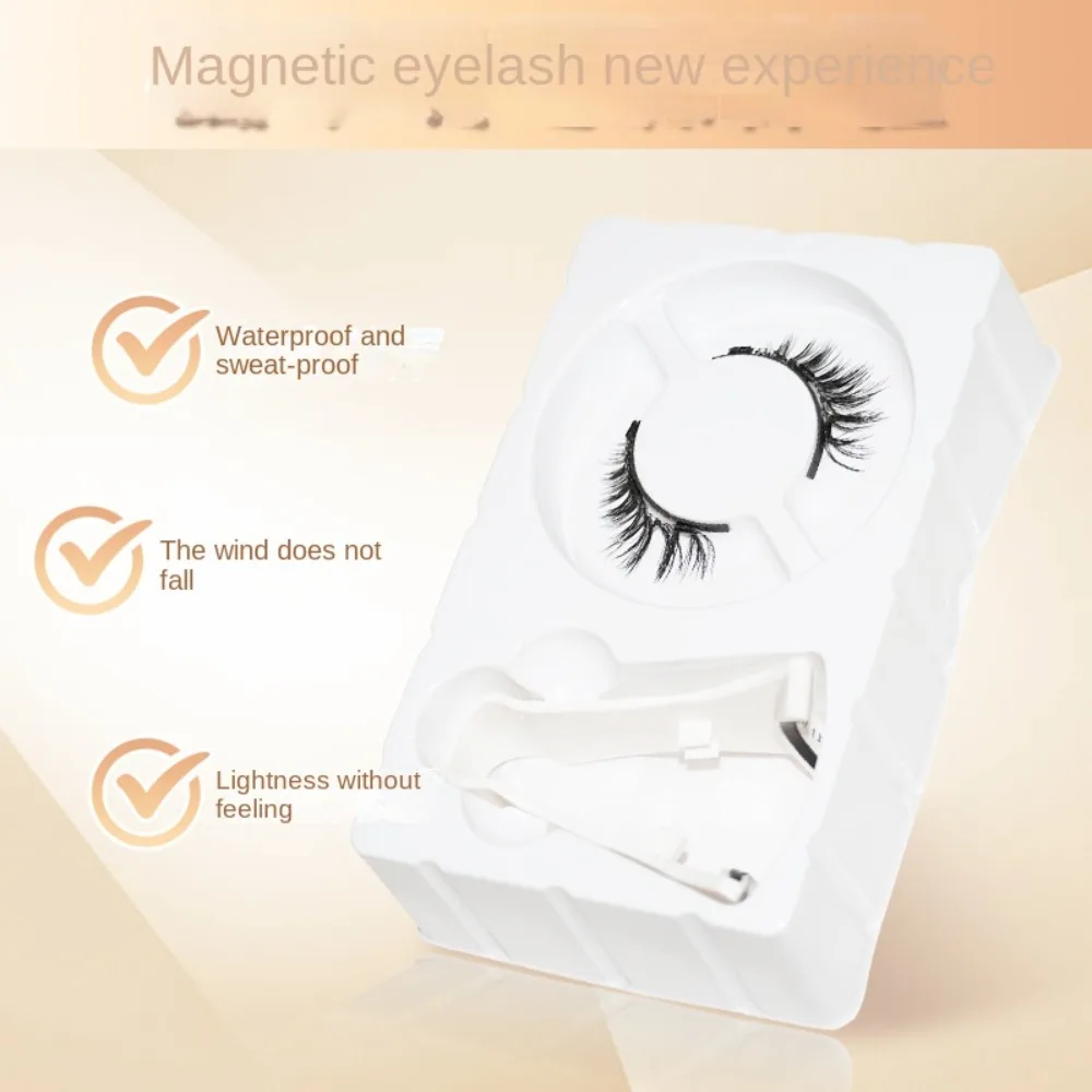 Glue Free Magnetic False Eyelashes DIY 3D Extension Magnetic Eyelashes with Clip Makeup Reusable False Eyelash Clusters Female