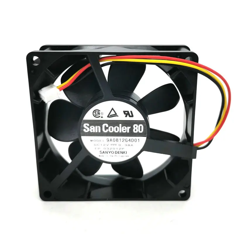 

8cm 8025 12v 0.38A 9A0812G4D01 3wire Cooling fan 80*80*25MM hzdo