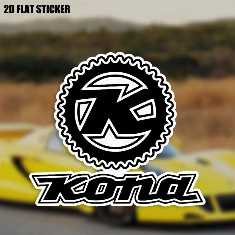 

1PC Black White Kona Logo 2D Flat Waterproof Vinyl Decals for Car Decor