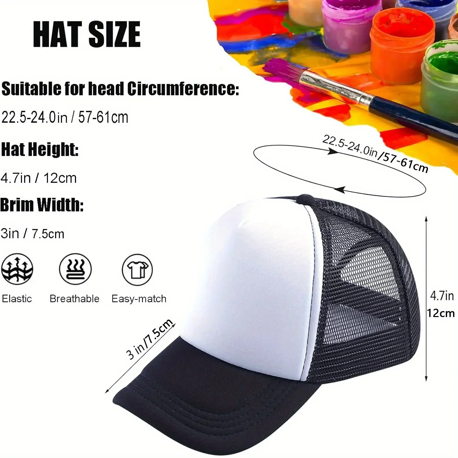 2pcs Sublimation Trucker Hats - Breathable Mesh Baseball Caps for Men & Women, DIY Designs