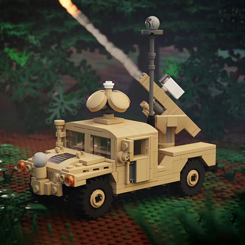 M998 Vehicle With Counter-Unmanned Model MOC Building Bricks War Equipment Modular Technology Gifts Assemble Children Toys Suit