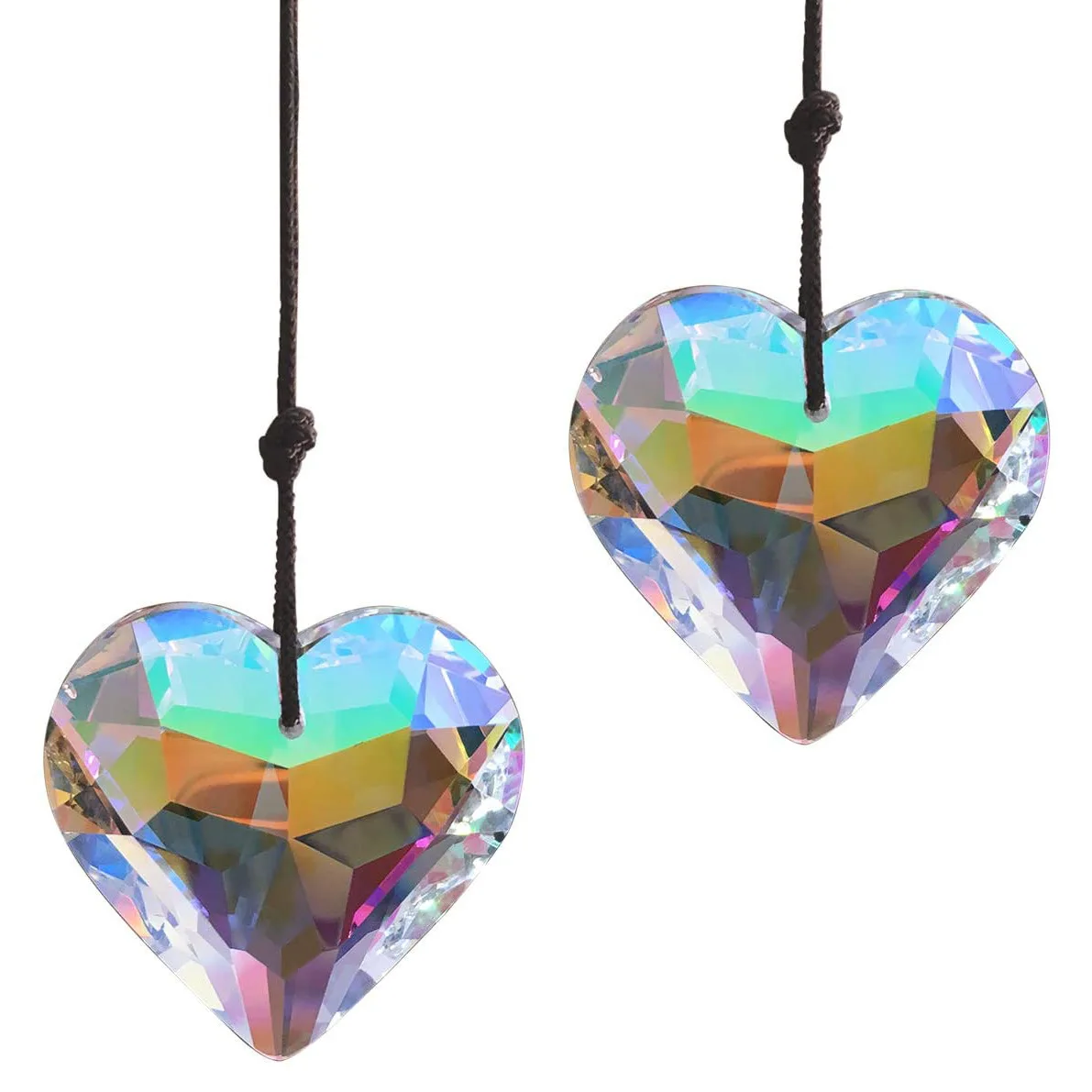 

Crystal peach heart prism pendant lighting pendant sun catcher prism hanging decorative rainbow