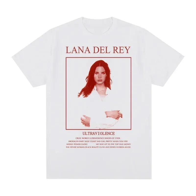 Pure Cotton T-shirt Lana Del Rey Print Vintage Streetwear Harajuku Casual Clothing Men T Shirt New Tee Tshirt Womens Tops