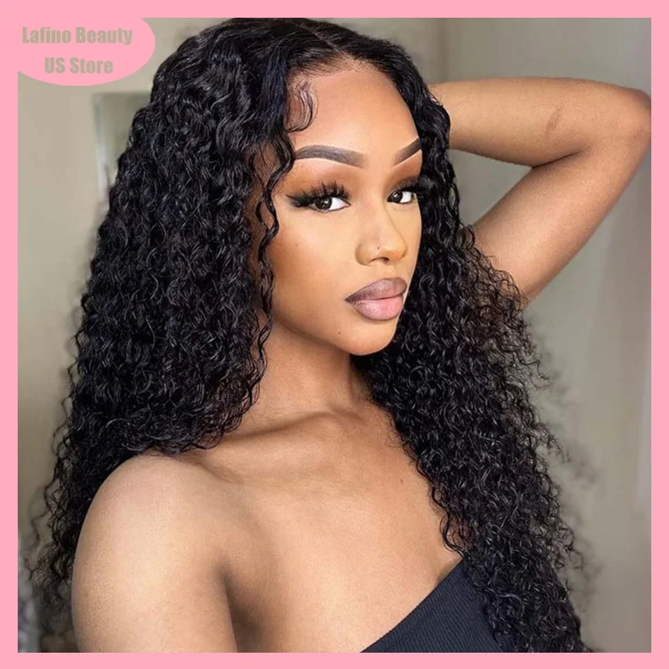 Lafion Deep Wave Curly Hd Lace Wig 5x5 Human Hair Water Wave 4x4 Closure Human Hair Wig Black Wig Short Wigs For Women Bob Wig