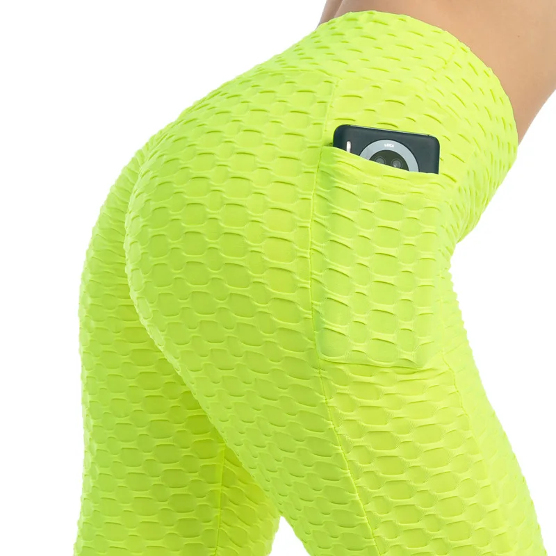 Women Pocket Bubble Fitness Leggings Image 34