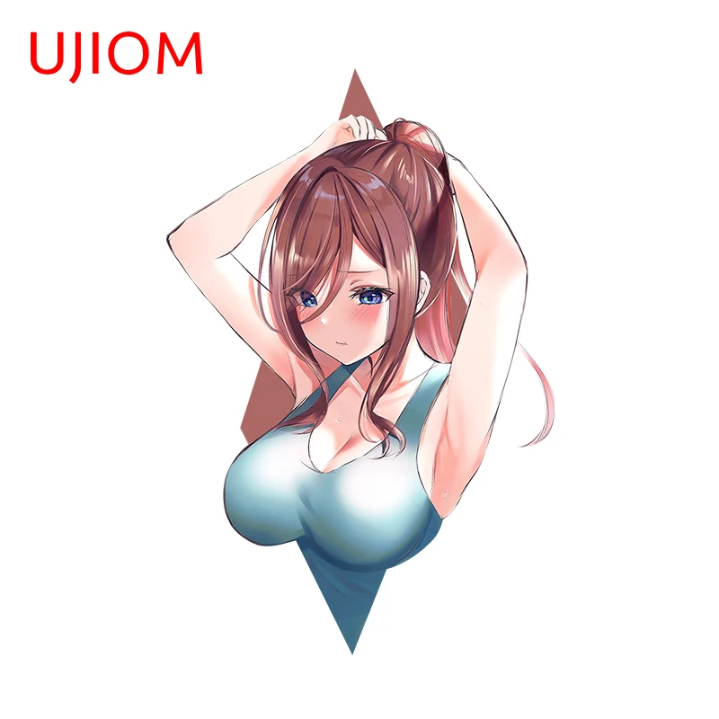 UJIOM Big Chest Girl Sticker Enchanting Eye Catching Bind Anime Figure Waterproof Game Room Decal Vinyl Wall Decor Stickers