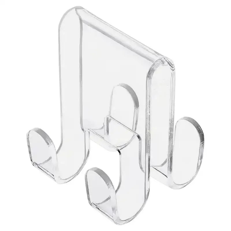 clear Acrylic Double Side Hooks Bathroom Shower Door Hook Over Glass Door Shower Towel Rack For Glass Wall Or Glass Door