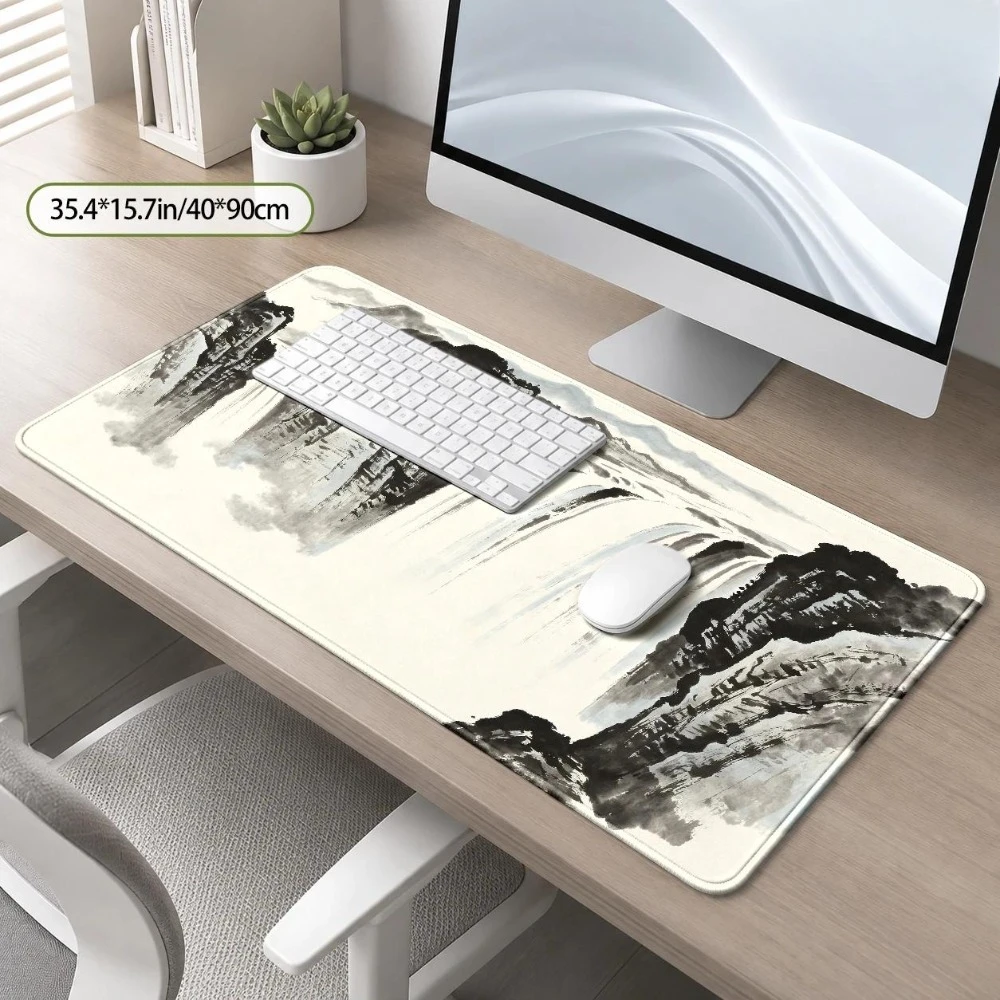 Chinese ink painting mouse pad Compatible desktops/laptops Features landscape and waterfall artistic patterns tapis de souris