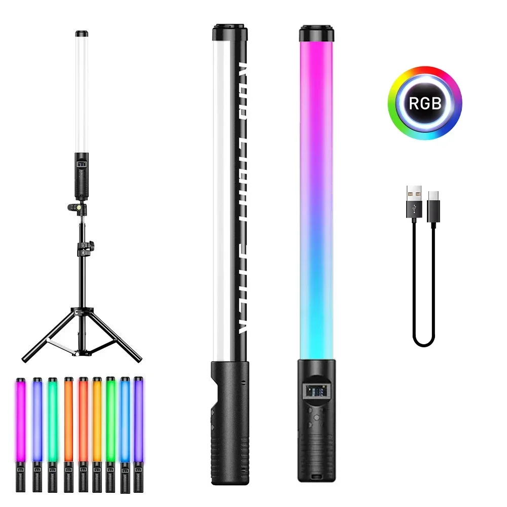 

RGB Video Light Stick Wand Party Colorful LED Lamp Fill Light Handheld Flash Speedlight Photography Lighting With Tripod Stand