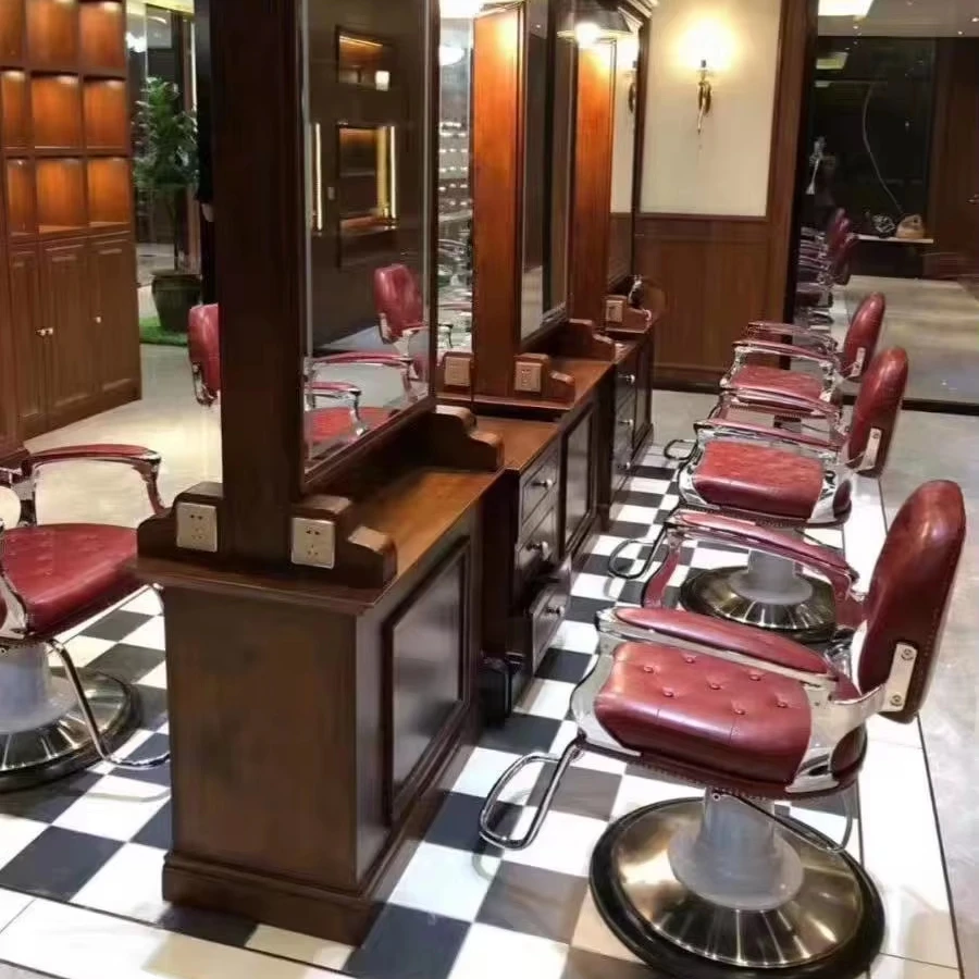 New Barber Shop Chair Hair Salon Special Hair Cutting Chair Can Be Raised And Lowered Oil Head Old Retro Hairdressing Stool