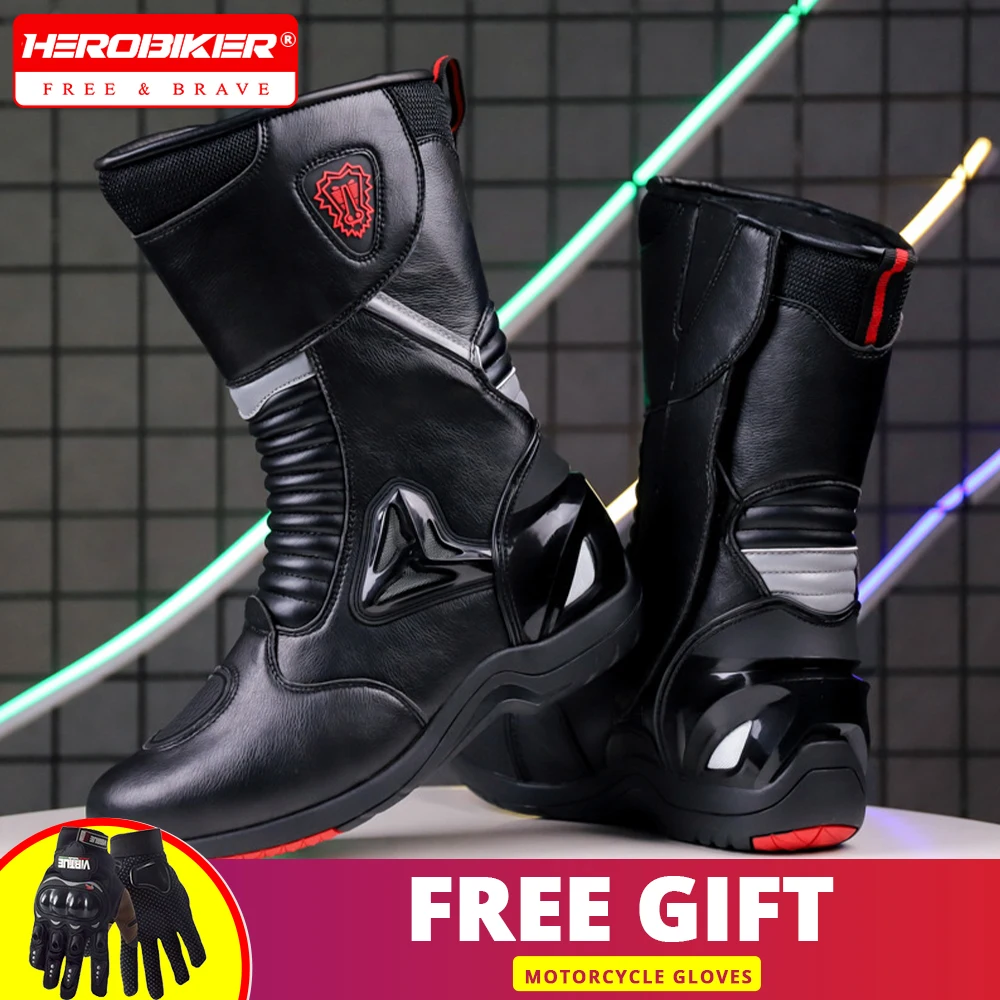 

Professional Motocross Boots Breathable Men Motorcycle Riding Shoes Anti-slip Motocross Boots Wear-resistant Motorcyclist Shoes