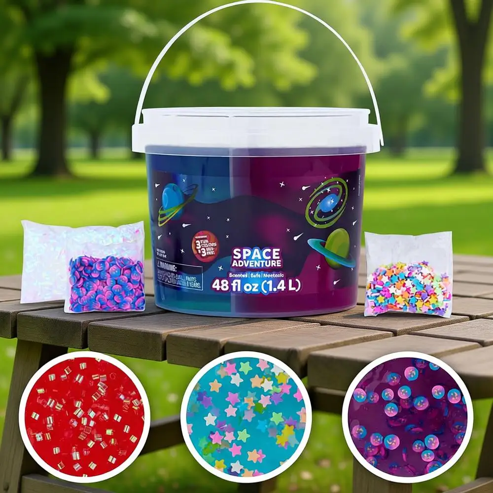 

Готовый набор для создания слайма «Космическое приключение»: 3 фунта. Набор из 3 видов слаймов и 3 наборов добавок