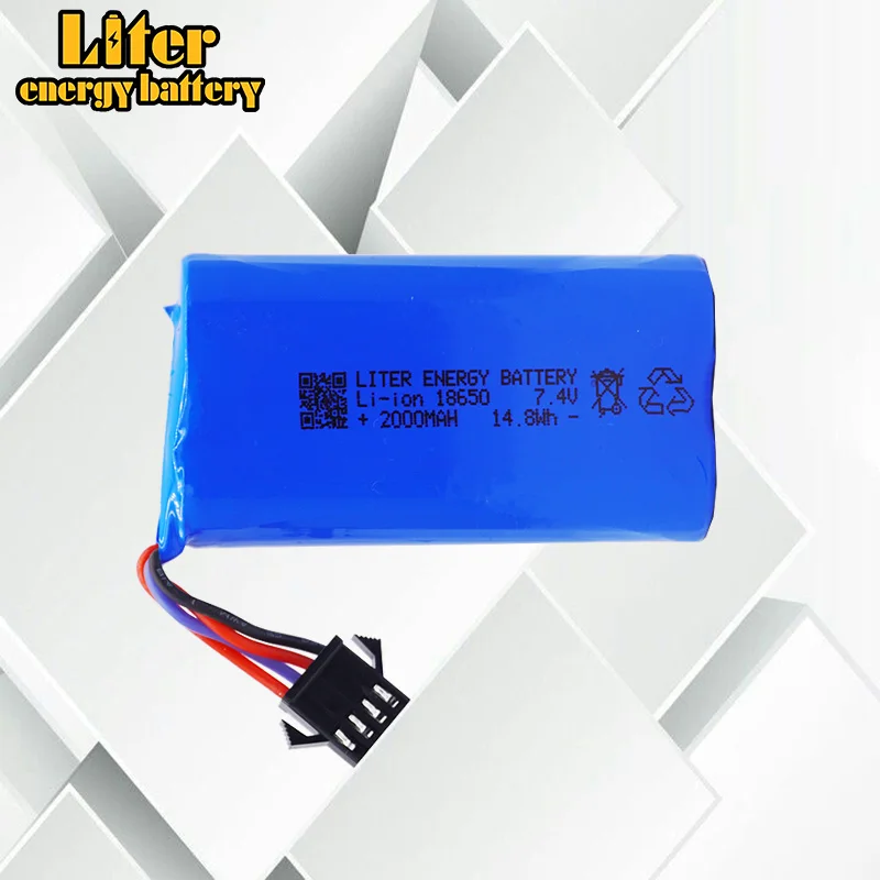 SM-3P Plug Upgrade 7.4V 2000mAh Li-ion Battery For MN82 MN128 MN78 LC79 Remote Control Car Battery 2S 18650